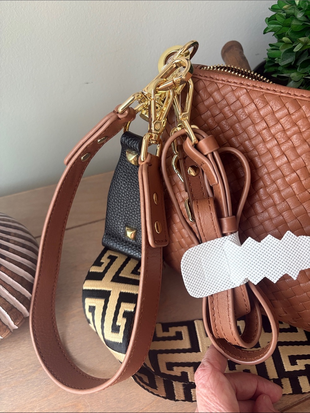 🌸QUINCE ITALIAN HANDWOVEN SMALL CROSSBODY BAG NWT🌸PLUS EXTRA STRAP. PRICE FIRM - Picture 6 of 16